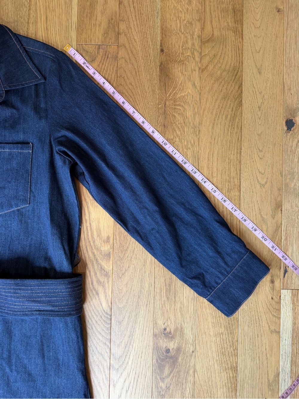 👖 Tuckernuck Dark Denim Maxi Dress - Medium 👖 Button Front & Tie Waist - Picture 16 of 16